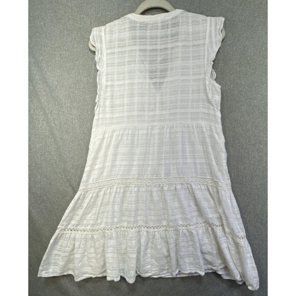Knox Rose Womens Sundress Size M White Tiered Boho Cotton Coastal Short Shift - Picture 14 of 16